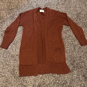 Girl's rust/brown cardigan size XL